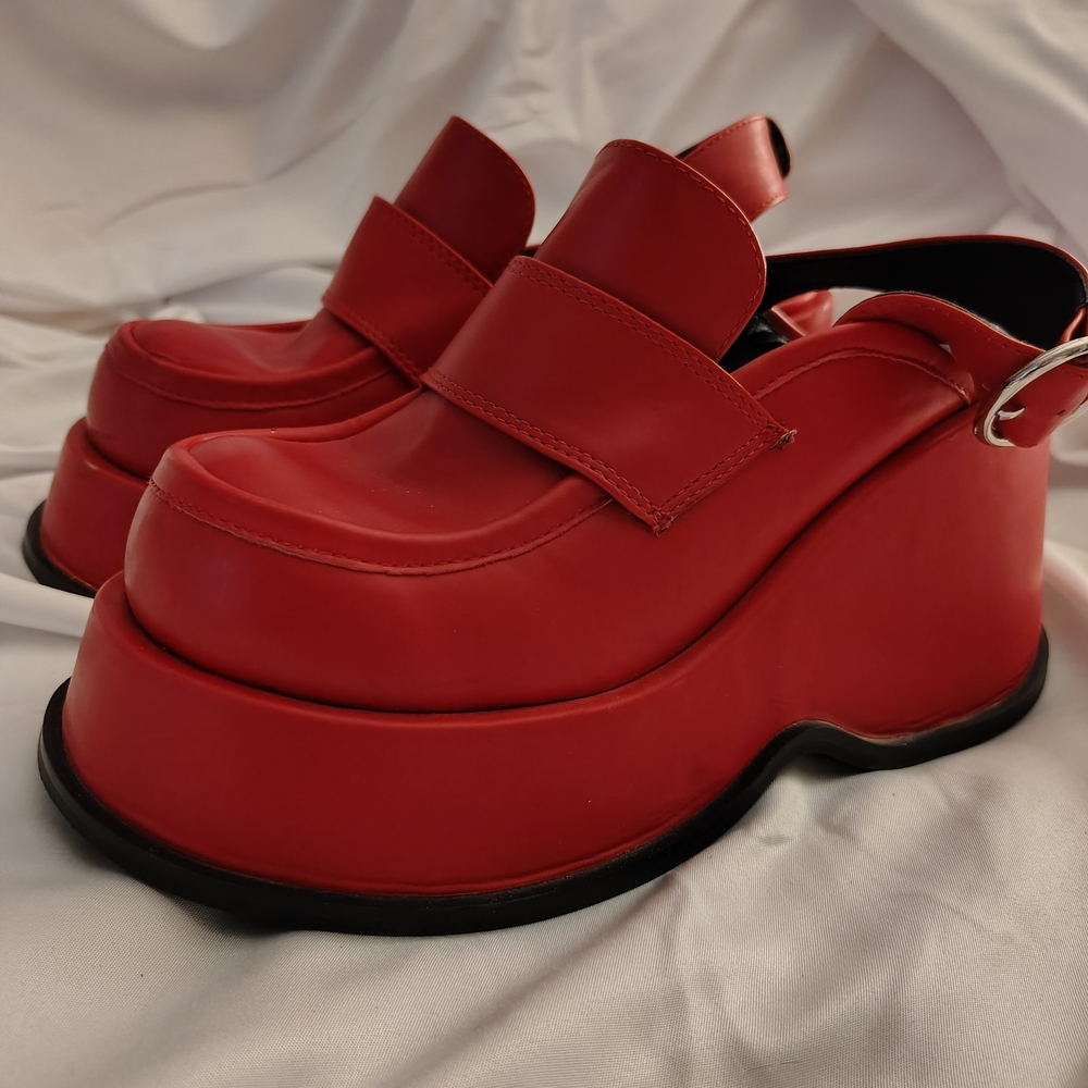dELiA*s Red Platform Slingback Loafers